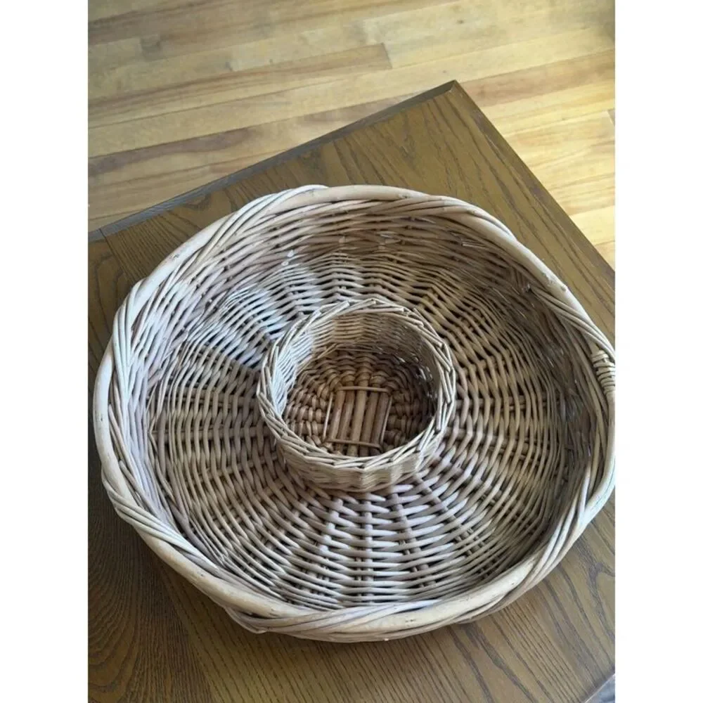 Wicker Basket Natural Rattan Woven Rustic Farmhouse Decor 10